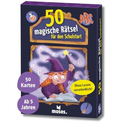 moses . 50 Puzzles mágicos para Empezar la Escuela, Juego de Cartas con Divertidos Juegos y tareas, sin Lectura, cumpleaños Infantiles, Comienzo Escolar y Vacaciones, para niños en Edad Preescolar a moses . 50 Puzzles mágicos para Empezar la Escuela, Juego de Cartas con Divertidos Juegos y tareas, sin Lectura, cumpleaños Infantiles, Comienzo Escolar y Vacaciones, para niños en Edad Preescolar a
