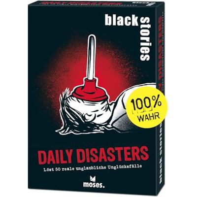 moses . Black Stories Daily Disasters – 50 Puzzles sobre desgracias Reales, Juego de Cartas con Variante de Juego y fichas de puntuación, Juego de Puzzles para jóvenes y Adultos moses . Black Stories Daily Disasters – 50 Puzzles sobre desgracias Reales, Juego de Cartas con Variante de Juego y fichas de puntuación, Juego de Puzzles para jóvenes y Adultos