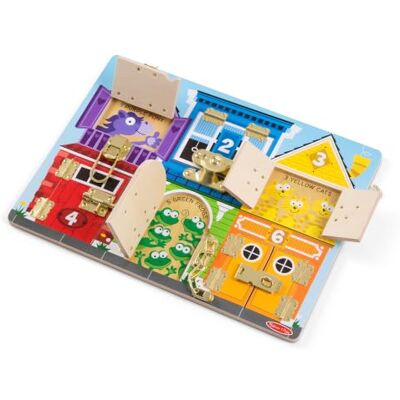 Melissa & Doug Tablero de Pestillos, Tablero Montessori Latches Board, Juguetes de desarollo, Juguete de Madera, Habilidades motoras, 3+ Años, Regalo Adecuado para niñas y niños Melissa & Doug Tablero de Pestillos, Tablero Montessori Latches Board, Juguetes de desarollo, Juguete de Madera, Habilidades motoras, 3+ Años, Regalo Adecuado para niñas y niños