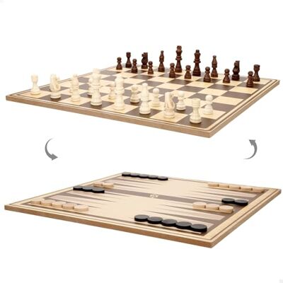 ColorBaby CB Games Tablero 3 en 1, Ajedrez, Damas, Backgammon, 67 Piezas, Estrategia, Aprendizaje para niños, Juegos de Viaje, Juego de Madera, Diversión en Familia, +6 años () ColorBaby CB Games Tablero 3 en 1, Ajedrez, Damas, Backgammon, 67 Piezas, Estrategia, Aprendizaje para niños, Juegos de Viaje, Juego de Madera, Diversión en Familia, +6 años ()