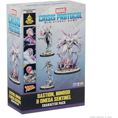 Asmodee Atomic Mass Games Marvel Crisis Protocol Bastion, Nimrod & Omega Sentinel Pack De Personajes para Juego De Miniaturas, 3 Miniaturas, 3 Bases Y 6 Team Tactic Cards 2 Jugadores 90 Min Asmodee Atomic Mass Games Marvel Crisis Protocol Bastion, Nimrod & Omega Sentinel Pack De Personajes para Juego De Miniaturas, 3 Miniaturas, 3 Bases Y 6 Team Tactic Cards 2 Jugadores 90 Min