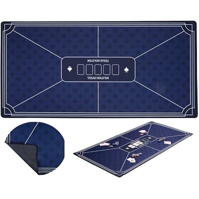 Engelhart Tapete de póker Azul Antideslizante 120x60 cm, 3 mm, poliéster y Goma, Accesorio para Juegos de Casino Engelhart Tapete de póker Azul Antideslizante 120x60 cm, 3 mm, poliéster y Goma, Accesorio para Juegos de Casino