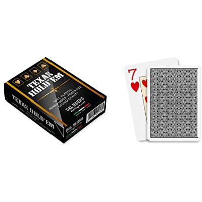 Dal Negro – Baraja de Cartas Profesionales de Poker Texas Hold'em Casino Quality, plastificadas e Impermeables, 1 baraja de 55 Jumbo Index con Jolly, Retro Negro, Made in Italy Dal Negro – Baraja de Cartas Profesionales de Poker Texas Hold'em Casino Quality, plastificadas e Impermeables, 1 baraja de 55 Jumbo Index con Jolly, Retro Negro, Made in Italy