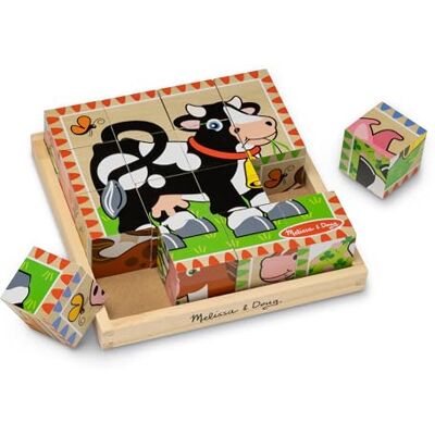 Melissa & Doug Rompecabezas De Cubos De Madera Certificados FSC Melissa & Doug Rompecabezas De Cubos De Madera Certificados FSC
