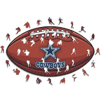 ICONIC Puzzles - Dallas Cowboys - Fútbol con Logo - Puzzle de Madera ICONIC Puzzles - Dallas Cowboys - Fútbol con Logo - Puzzle de Madera