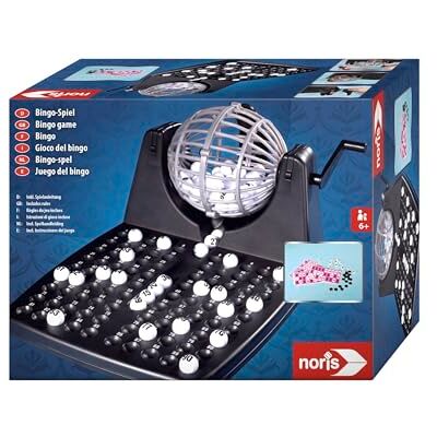 noris Tambor de Bingo, Incluye fichas, 90 Bolas y 12 cartones de Bingo, Juego de acción para Toda la Familia, para niños a Partir de 6 años. noris Tambor de Bingo, Incluye fichas, 90 Bolas y 12 cartones de Bingo, Juego de acción para Toda la Familia, para niños a Partir de 6 años.