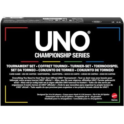 Mattel UNO Championship Series juego de cartas Incluye juego, marcadores de puntuación, fichas y trofeo para grupos grandes y 6-20 jugadores, a partir de 7 años, Mattel UNO Championship Series juego de cartas Incluye juego, marcadores de puntuación, fichas y trofeo para grupos grandes y 6-20 jugadores, a partir de 7 años,