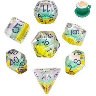 Rio -Juego de 7 Dados de Resina – Gama Insert – en Caja – Café Rio -Juego de 7 Dados de Resina – Gama Insert – en Caja – Café
