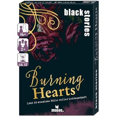 moses . Black Stories Burning Hearts – 50 Casos sin Aliento Lleno de pasión, Rompecabezas picantes para los Fans de los nuevos Adultos, Juego de Cartas para Adolescentes y Adultos Mayores de 16 años moses . Black Stories Burning Hearts – 50 Casos sin Aliento Lleno de pasión, Rompecabezas picantes para los Fans de los nuevos Adultos, Juego de Cartas para Adolescentes y Adultos Mayores de 16 años