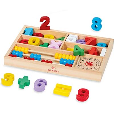 Dal Negro -Aprendizaje Juego Educativo de Madera para Aprender los números y Contar. Adecuado para niños a Partir de 3 años o más, Dal Negro -Aprendizaje Juego Educativo de Madera para Aprender los números y Contar. Adecuado para niños a Partir de 3 años o más,