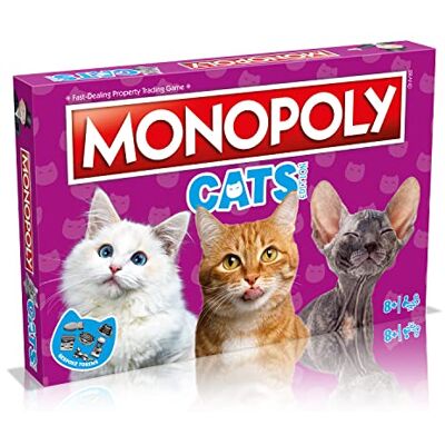 Winning Moves Juego de Mesa Monopoly Cats Monopoly, Compra 22 de Nuestros Lugares Favoritos de Gatos para Tomar Siestas e intercambiar tu Camino hacia el éxito, Gran Regalo para Mayores de 8 años Winning Moves Juego de Mesa Monopoly Cats Monopoly, Compra 22 de Nuestros Lugares Favoritos de Gatos para Tomar Siestas e intercambiar tu Camino hacia el éxito, Gran Regalo para Mayores de 8 años