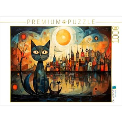 CALVENDO Puzzle de Gatos, una Noche Maravillosa, 1000 Piezas, tamaño 64 x 48 cm, para Horas Felices CALVENDO Puzzle de Gatos, una Noche Maravillosa, 1000 Piezas, tamaño 64 x 48 cm, para Horas Felices