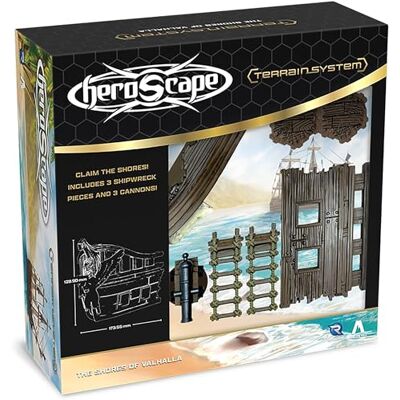 Renegade Game Studios Renegade Heroscape Shores of Valhalla Terrain Expansión De Terreno, Compatible con Heroscape, Naufragios, Cañones, Escaleras De Cuerda Y Losetas Hexagonales 2-4 Jugadores 60-120 Minutos Renegade Game Studios Renegade Heroscape Shores of Valhalla Terrain Expansión De Terreno, Compatible con Heroscape, Naufragios, Cañones, Escaleras De Cuerda Y Losetas Hexagonales 2-4 Jugadores 60-120 Minutos