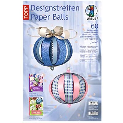 Ursus Diseño Tiras Paper Balls Juliet, 60 y Accesorios para 8 Bolas Decorativas, Multicolor Ursus Diseño Tiras Paper Balls Juliet, 60 y Accesorios para 8 Bolas Decorativas, Multicolor