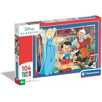Clementoni Puzzle Disney Pinocchio Supercolor Puzzle Infantil De 104 Piezas, para Niños 6-8 Años, Desarrolla La Concentraciòn Mentàl Y La Logica, Clementoni Puzzle Disney Pinocchio Supercolor Puzzle Infantil De 104 Piezas, para Niños 6-8 Años, Desarrolla La Concentraciòn Mentàl Y La Logica,