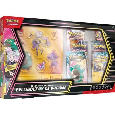 Pokémon Colección prémium Bellibolt ex de e-Nigma de JCC (1 Carta holográfica con ilustración expandida, 6 Sobres de Mejora y Figuras acrílicas) Pokémon Colección prémium Bellibolt ex de e-Nigma de JCC (1 Carta holográfica con ilustración expandida, 6 Sobres de Mejora y Figuras acrílicas)