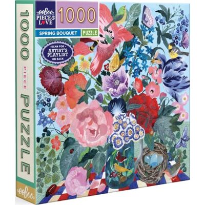 eeBoo – Puzzle de 1000 Piezas Spring Bouquet – Puzzle para Adultos 1000 Piezas de cartón – Tamaño: 58,5 x 58,5 cm eeBoo – Puzzle de 1000 Piezas Spring Bouquet – Puzzle para Adultos 1000 Piezas de cartón – Tamaño: 58,5 x 58,5 cm