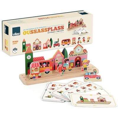 Vilac – Ossassplass La Ville – Ingela P.Arrhenius – 9 Piezas de Madera + 60 Cartas de Juego con Niveles de dificultad evolutivos – Juegos de Despertar para niños de Madera – a Partir de 3 años – Vilac – Ossassplass La Ville – Ingela P.Arrhenius – 9 Piezas de Madera + 60 Cartas de Juego con Niveles de dificultad evolutivos – Juegos de Despertar para niños de Madera – a Partir de 3 años –