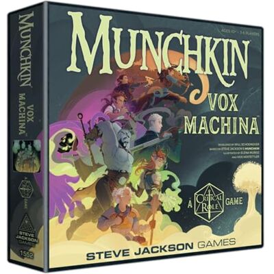 Jackson Munchkin Vox Machina Juego de Cartas, inglés Juego autónomo de Critical Role para 3-6 jugadores, 60-120 min, 10+, con D20 y tablero deluxe. Jackson Munchkin Vox Machina Juego de Cartas, inglés Juego autónomo de Critical Role para 3-6 jugadores, 60-120 min, 10+, con D20 y tablero deluxe.