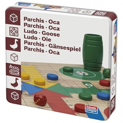 Falomir Parchís Juego de Azar y Estrategia Caja de Lata de 2 a 4 Jugadores (+ 6 años) Falomir Parchís Juego de Azar y Estrategia Caja de Lata de 2 a 4 Jugadores (+ 6 años)