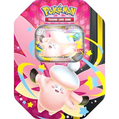 Pokémon : Lata Megaluz Lunar: Mega-Clefable ex de JCC (4 Sobres de Mejora y 1 Carta holográfica de promoción) Pokémon : Lata Megaluz Lunar: Mega-Clefable ex de JCC (4 Sobres de Mejora y 1 Carta holográfica de promoción)