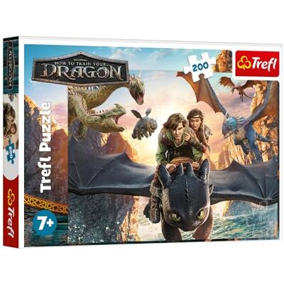 Trefl -How to Train Your Dragon, Toothless and Friends Puzzle de 200 Piezas Colorido Puzzle con Personajes de Cuentos de Hadas, Entretenimiento Creativo, diversión para niños a Partir de 7 años Trefl -How to Train Your Dragon, Toothless and Friends Puzzle de 200 Piezas Colorido Puzzle con Personajes de Cuentos de Hadas, Entretenimiento Creativo, diversión para niños a Partir de 7 años