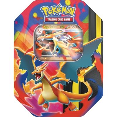 Pokémon : Lata Mega-Charizard de JCC : ex de JCC (4 Sobres de Mejora y 1 Carta holográfica de promoción) Pokémon : Lata Mega-Charizard de JCC : ex de JCC (4 Sobres de Mejora y 1 Carta holográfica de promoción)