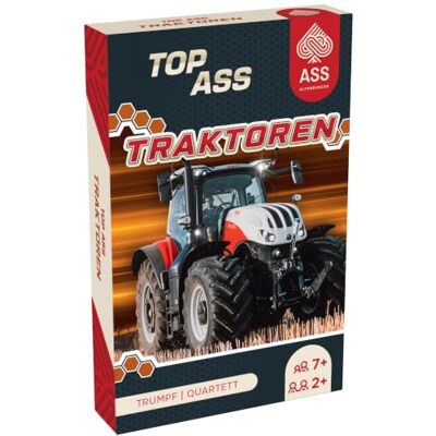 ASS Altenburger Top Tractores Cuarteto y triunfo – Serie técnica para agricultura, granja, tracker + 3 comodines, en caja de cartón ASS Altenburger Top Tractores Cuarteto y triunfo – Serie técnica para agricultura, granja, tracker + 3 comodines, en caja de cartón