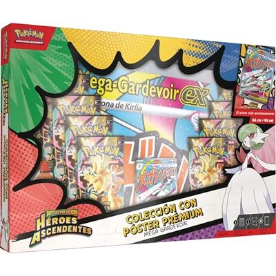 Pokémon : Colección con póster prémium de Megaevolución-Héroes Ascendentes (1 Carta holográfica de promoción, 1 póster Impreso por ambas Caras y 10 Sobres de Mejora) Pokémon : Colección con póster prémium de Megaevolución-Héroes Ascendentes (1 Carta holográfica de promoción, 1 póster Impreso por ambas Caras y 10 Sobres de Mejora)