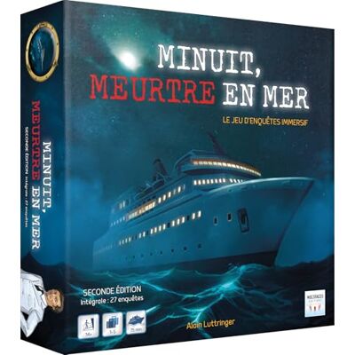 Asmodee – Medianoche, Asesinato en el mar 2nde Edición – Multiface – Juego de investigación con guión – Cooperativo o Solo – Desde 14 años – 1 a 6 Jugadores – 30 a 90 min – versión Francesa Asmodee – Medianoche, Asesinato en el mar 2nde Edición – Multiface – Juego de investigación con guión – Cooperativo o Solo – Desde 14 años – 1 a 6 Jugadores – 30 a 90 min – versión Francesa