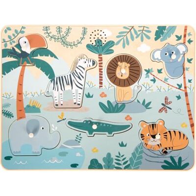 small foot Puzzle encajable Sonidos de Animales Safari” de Madera FSC®, 5 Piezas con Voces de Animales, Desde 1 año, small foot Puzzle encajable Sonidos de Animales Safari” de Madera FSC®, 5 Piezas con Voces de Animales, Desde 1 año,