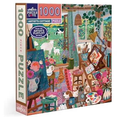 eeBoo Artist's Cottage-Puzzle de 1000 Piezas de cartón Reciclado y Tinta Vegetal, x 58,5 cm () eeBoo Artist's Cottage-Puzzle de 1000 Piezas de cartón Reciclado y Tinta Vegetal, x 58,5 cm ()