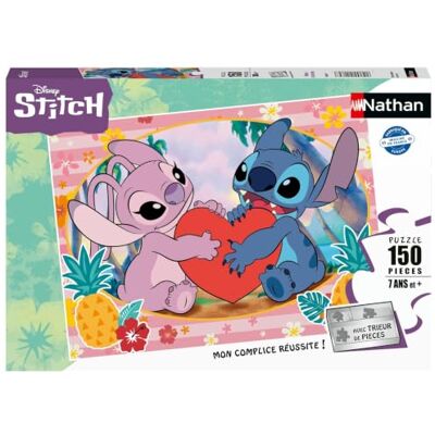 NATHAN Puzle Infantil , 150 Piezas, Romantic Moment/Disney Stitch, para niñas o niños a Partir de 7 años, Rompecabezas, cartón Grueso y Duradero, 12004091 NATHAN Puzle Infantil , 150 Piezas, Romantic Moment/Disney Stitch, para niñas o niños a Partir de 7 años, Rompecabezas, cartón Grueso y Duradero, 12004091