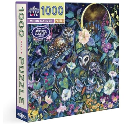 eeBoo - Piece & Love: Moon Garden-1000 pc Puzzle de 1000 Piezas de jardín Escena Nocturna Florida a la luz de la Luna-Dimensiones: 58,5 x 58,5 cm () eeBoo - Piece & Love: Moon Garden-1000 pc Puzzle de 1000 Piezas de jardín Escena Nocturna Florida a la luz de la Luna-Dimensiones: 58,5 x 58,5 cm ()