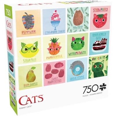 Buffalo Games Yummy Cats Rompecabezas de 750 Piezas para Adultos, Rompecabezas desafiante Noches de Juego, tamaño Terminado 24.00 x 18.00 Buffalo Games Yummy Cats Rompecabezas de 750 Piezas para Adultos, Rompecabezas desafiante Noches de Juego, tamaño Terminado 24.00 x 18.00