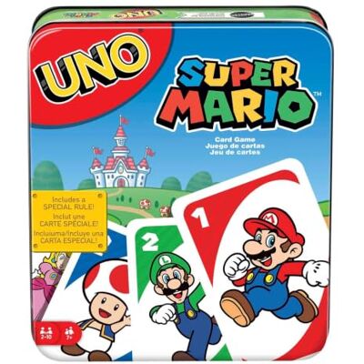 Mattel UNO Super Mario Juego de Cartas, 7+, 2-10 Jugadores Baraja inspirada en la película con una carta Super Star especial para niños, adolescentes y noches en familia, Mattel UNO Super Mario Juego de Cartas, 7+, 2-10 Jugadores Baraja inspirada en la película con una carta Super Star especial para niños, adolescentes y noches en familia,
