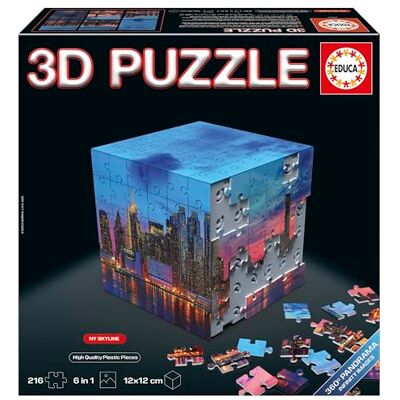 Educa 3D Puzzle NY Skyline Panorama El Reto puzzlero en Forma de Cubo con 216 Piezas Estructura: Base montable Cubierta por 6 Puzzles de 36 Piezas A Partir de 8 años () Educa 3D Puzzle NY Skyline Panorama El Reto puzzlero en Forma de Cubo con 216 Piezas Estructura: Base montable Cubierta por 6 Puzzles de 36 Piezas A Partir de 8 años ()