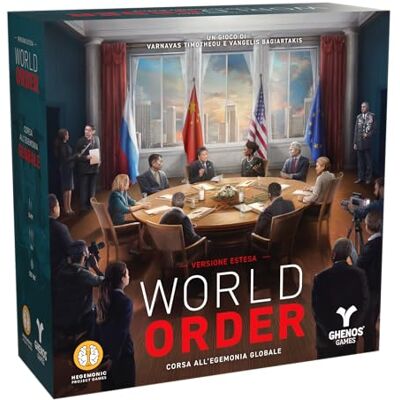 Ghenos Games World Order: Carrera por la hegemonía Global Juego de Mesa para Adultos y niños a Partir de 14 años 1-4 Jugadores 120-180 min Ed. Italiana (versión extendida) Ghenos Games World Order: Carrera por la hegemonía Global Juego de Mesa para Adultos y niños a Partir de 14 años 1-4 Jugadores 120-180 min Ed. Italiana (versión extendida)