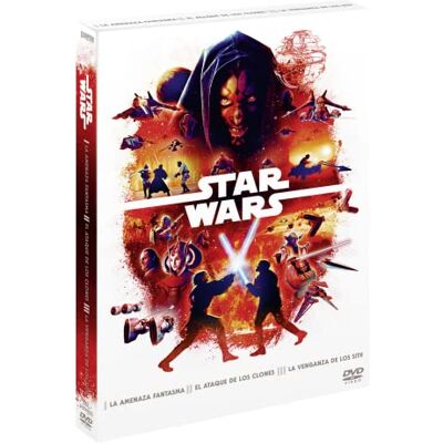 Disney Star Wars Episodios 1-3 (DVD) (Ediciones remasterizadas): La Amenaza Fantasma, El Ataque de los Clones, La Venganza de los Sith Disney Star Wars Episodios 1-3 (DVD) (Ediciones remasterizadas): La Amenaza Fantasma, El Ataque de los Clones, La Venganza de los Sith