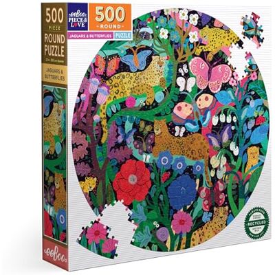 eeBoo Jaguars & Mariposas - Puzzle 500 piezas eeBoo Jaguars & Mariposas - Puzzle 500 piezas