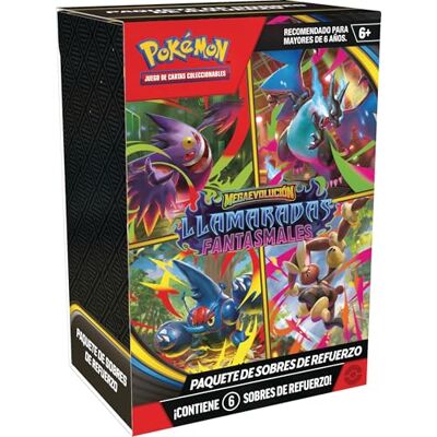 Pokémon Paquete de Sobres de Refuerzo de Megaevolución-Llamaradas Fantasmales de JCC Producto en Español de Lationamerica Pokémon Paquete de Sobres de Refuerzo de Megaevolución-Llamaradas Fantasmales de JCC Producto en Español de Lationamerica