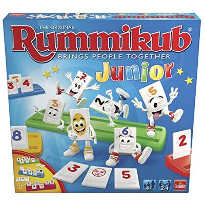 Goliath Rummikub Junior Juego de Mesa Estratégico Creativo Desde 4 Años Primeros pasos en el famoso juego de fichas para pequeños versión adaptada a las familias para dos o cuatro jugadores Goliath Rummikub Junior Juego de Mesa Estratégico Creativo Desde 4 Años Primeros pasos en el famoso juego de fichas para pequeños versión adaptada a las familias para dos o cuatro jugadores