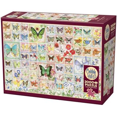 Cobble Hill Rompecabezas de 2000 Piezas, Mariposas y Flores, póster de Muestra Incluido Cobble Hill Rompecabezas de 2000 Piezas, Mariposas y Flores, póster de Muestra Incluido