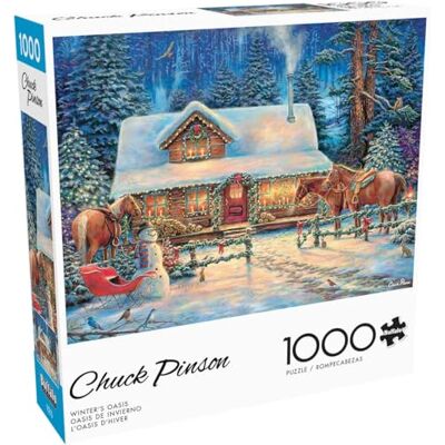 Buffalo Games Chuck Pinson Winter'S Oasis Rompecabezas de 1000 Piezas para Adultos, Rompecabezas desafiante Noches de Juegos, el tamaño del Rompecabezas Terminado es de 26.75 x Buffalo Games Chuck Pinson Winter'S Oasis Rompecabezas de 1000 Piezas para Adultos, Rompecabezas desafiante Noches de Juegos, el tamaño del Rompecabezas Terminado es de 26.75 x