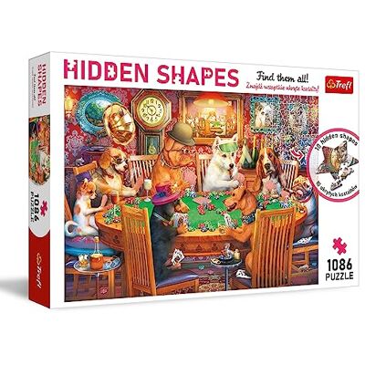 Trefl Puzle Hidden Shapes: Noche de Juegos 1000 + 86 Piezas Puzle Busca Formas Ocultas, Puzles Inusuales, para Aficionados de los Perros, Ocio Creativo Trefl Puzle Hidden Shapes: Noche de Juegos 1000 + 86 Piezas Puzle Busca Formas Ocultas, Puzles Inusuales, para Aficionados de los Perros, Ocio Creativo