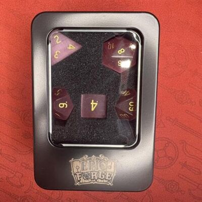 Rio -Dados Piedra Semi Preciosa – Juego de 7 Dados con Caja de Metal – Cat'S Eyes – Rosa Rio -Dados Piedra Semi Preciosa – Juego de 7 Dados con Caja de Metal – Cat'S Eyes – Rosa