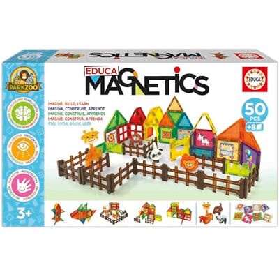 Educa Magnetics Parck Zoo Juego tivo de construcción 3D magnético con 50 Piezas para niños. Incluye 4 Animales y 8 Tarjetas. Construye Figuras geométricas. A Partir de 3 años () Educa Magnetics Parck Zoo Juego tivo de construcción 3D magnético con 50 Piezas para niños. Incluye 4 Animales y 8 Tarjetas. Construye Figuras geométricas. A Partir de 3 años ()