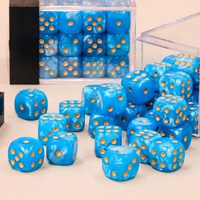 Rio -Juego de 36 Dados de 6 Caras – 12mm – Azul Rio -Juego de 36 Dados de 6 Caras – 12mm – Azul