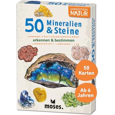moses . Expedition Naturaleza: 50 minerales y Piedras, Gemas, Oro, Plata y compañía. Detectar y determinar, Juego de Cartas para niños a Partir de 6 años, con emocionantes cuestionarios, Medios moses . Expedition Naturaleza: 50 minerales y Piedras, Gemas, Oro, Plata y compañía. Detectar y determinar, Juego de Cartas para niños a Partir de 6 años, con emocionantes cuestionarios, Medios
