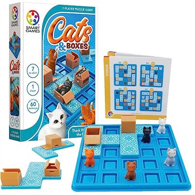 SmartGames Gatos y Cajas, Juego de Rompecabezas con 60 desafíos, más de 7 años SmartGames Gatos y Cajas, Juego de Rompecabezas con 60 desafíos, más de 7 años